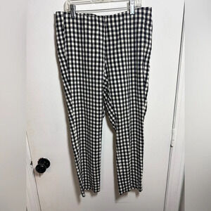 j.jill cotton stretch black and white gingham checker pants ankle length size 8p